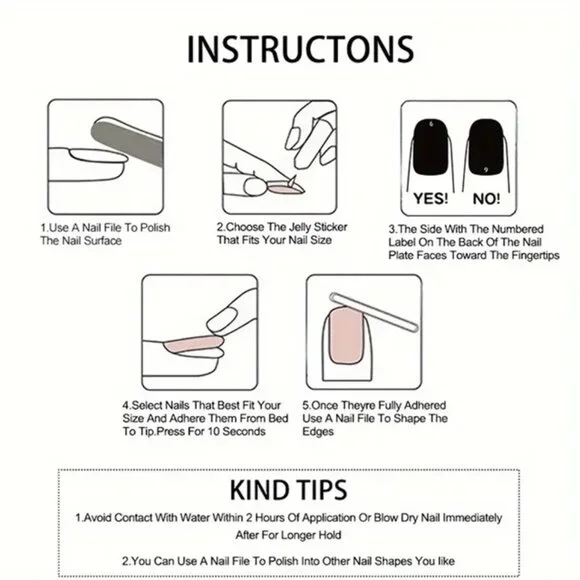 New Cute Doll Colorful Glossy Finish Press On Nails Sets - Picture 4 of 6